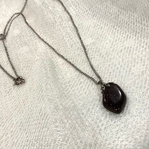 Goldstone Gem Pendant Necklace Vintage 70s handcrafted